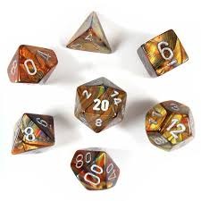 Lustrous Gold / Silver 7 Dice Set - CHX27493